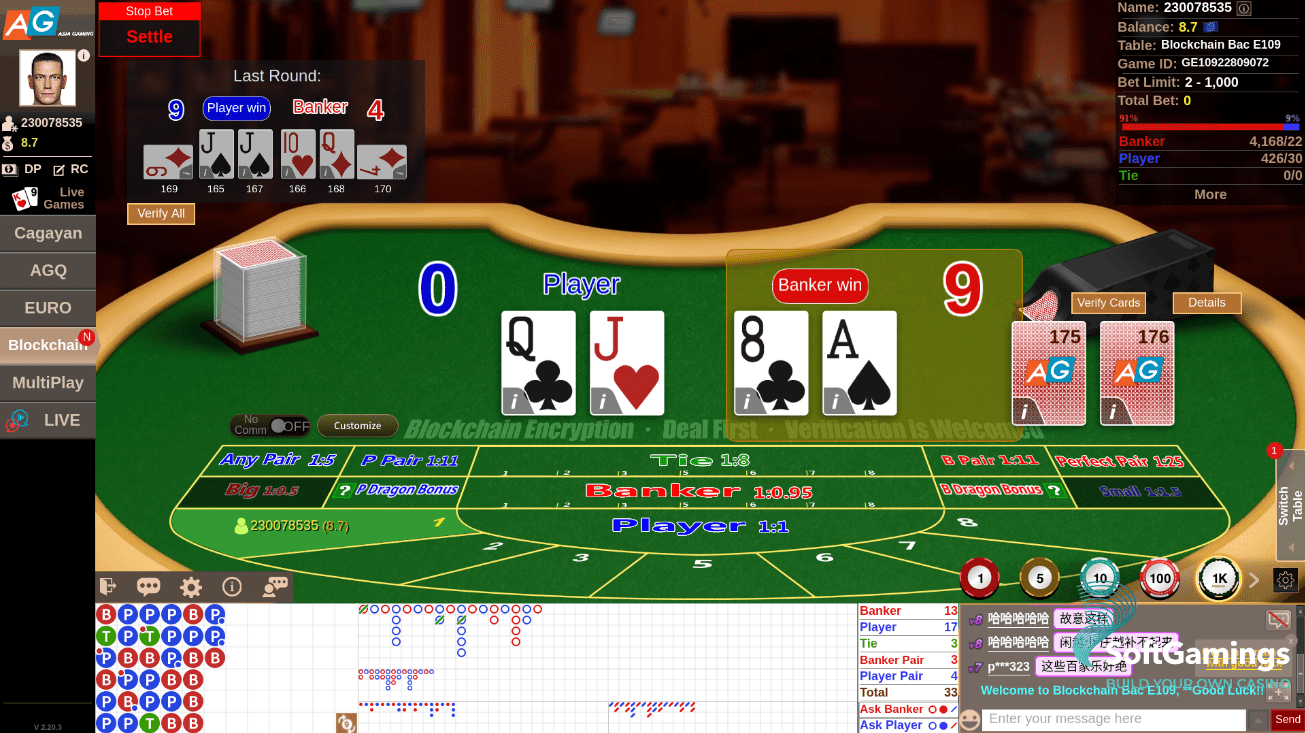 Blockchain Baccarat E109