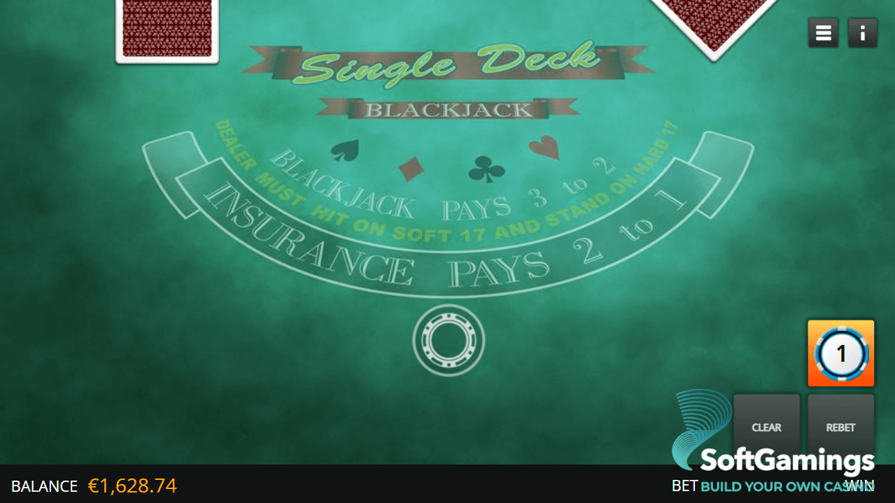 Single Deck Blackjack (HTML)