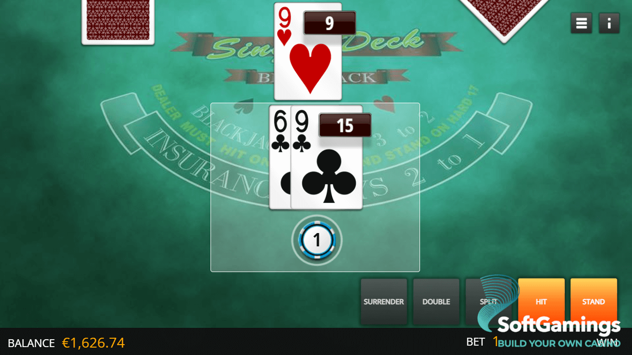 Single Deck Blackjack (HTML)