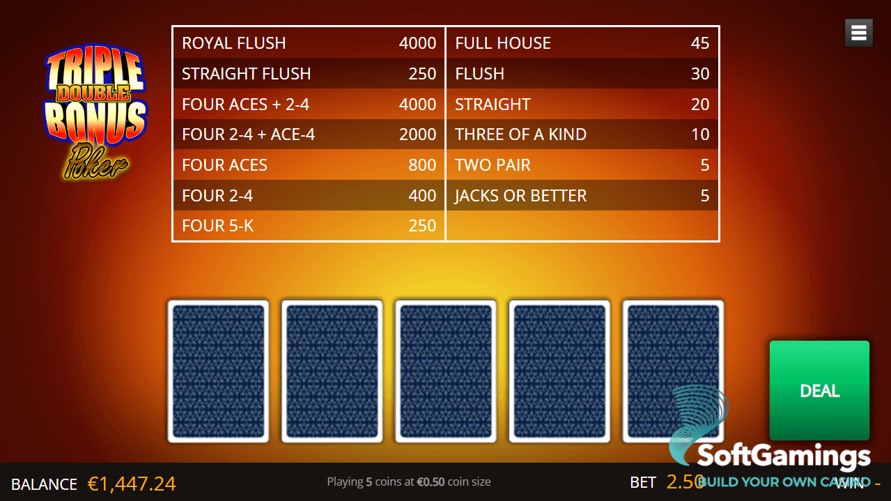 Triple Double Bonus Poker