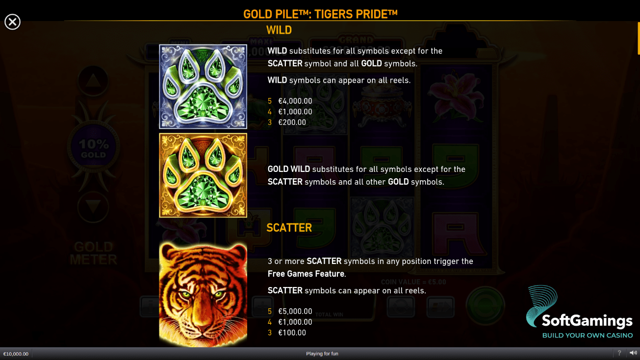 Gold Pile: Tiger’s Pride
