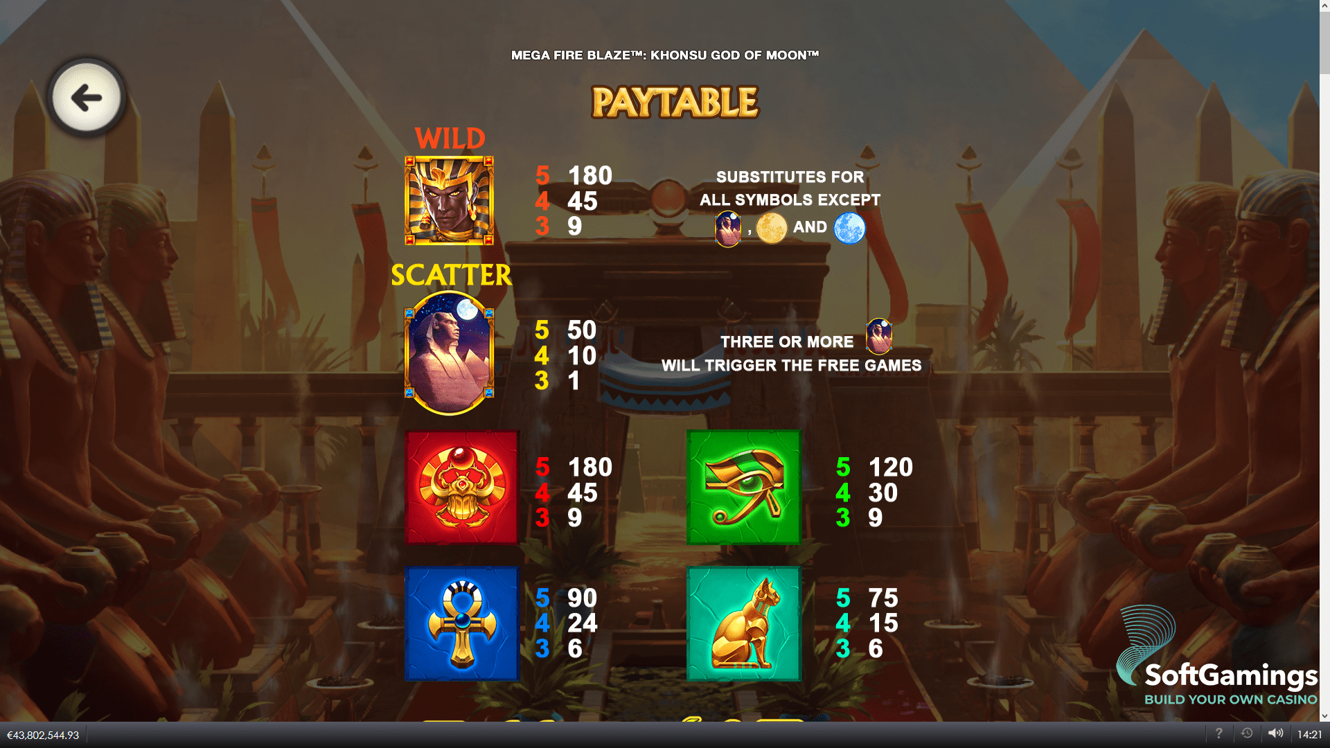 Khonsu God of Moon: Mega Fire Blaze