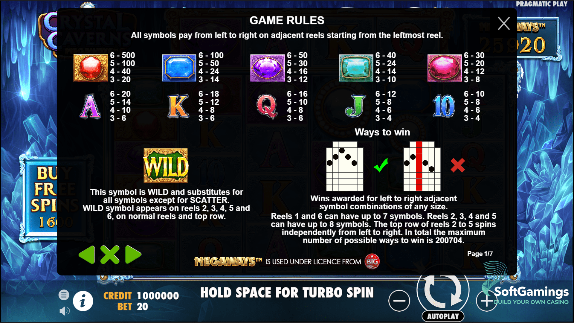 Crystal Caverns Megaways