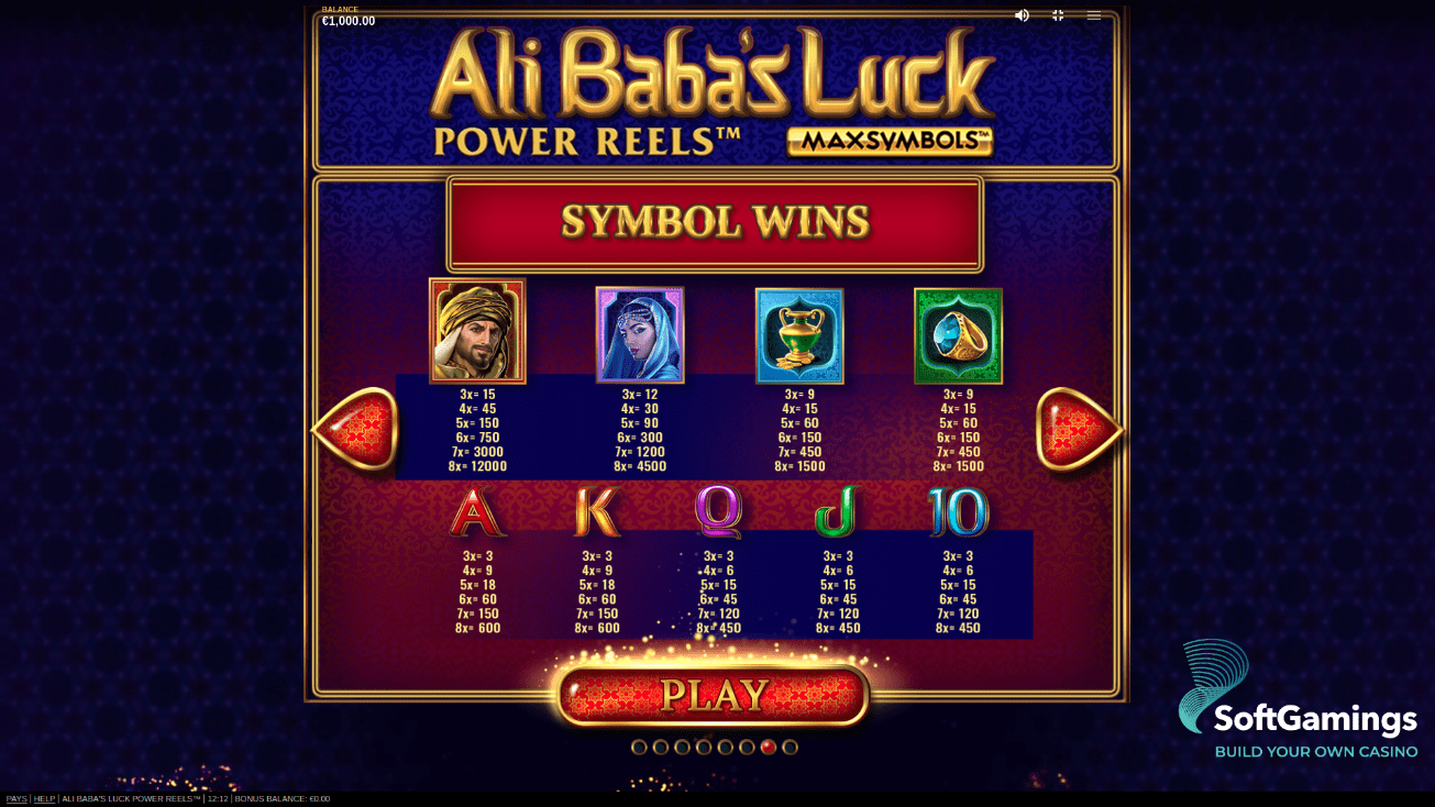 Ali Baba's Luck Power Reels
