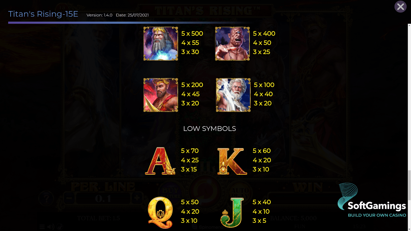 Titan's Rising 15 Lines