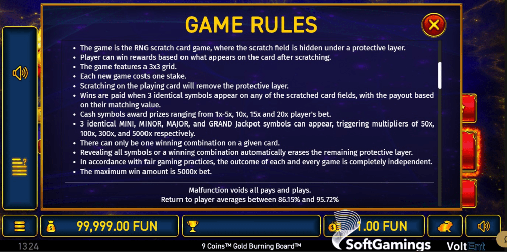 9 Coins Gold Burning Board™